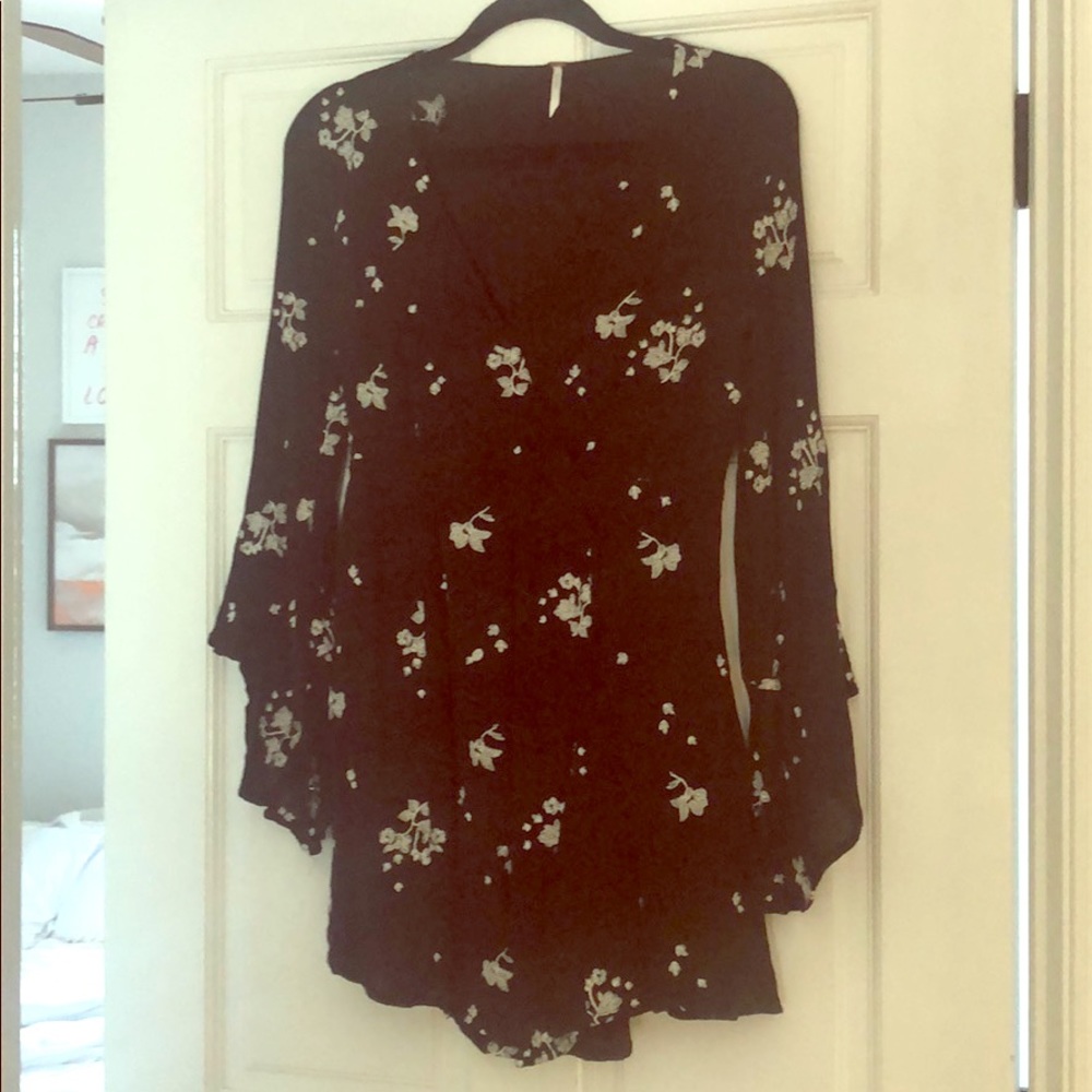 Free People Black Floral Mini Dress